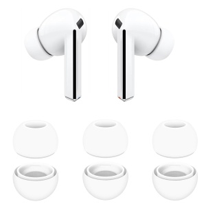 Dopuri din Silicon pentru Samsung Galaxy Buds 3 Pro, S, M, L (set 3), AirVibe (ET3), White