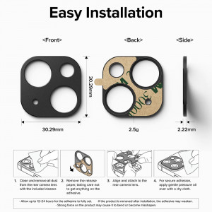 Folie camera iPhone 15 / 15 Plus, Ringke Camera Styling - Black - Img 7