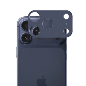 Folie camera pentru iPhone 17 Pro Max, Camera Glass Bleumarin, set cu sticker