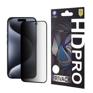 Folie de Sticla iPhone 15 Pro, Sticla Securizata, Lito, HD Pro, Privacy