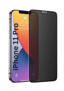 Folie pentru iPhone 11 Pro / X, iPhone 10 / XS, Anti-spy Ultra HD, Protectie 9H, Montare Simplă, 111D, Privacy, set cu sticker