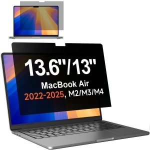 Folie pentru MacBook Air 13" 2024, SKYDDAR INNOVATION, VisionProX, Protectie Vizuala Anti Spy, set cu sticker, Privacy