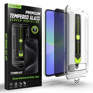 Folie pentru Samsung Galaxy A37 5G / A36 5G, sticla securizata, Sistem montare, Protectie 9H, set cu sticker, TitanGlass CrystalHD, Privacy