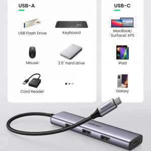 Hub Type-C la 4xUSB 3.0, 5Gbps, Ugreen CM473, Gri - Img 6