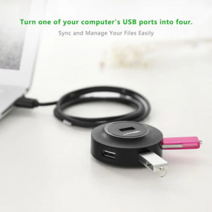Hub USB-A la 4x USB-A 2.0, 1m, Ugreen CR106, Negru - Img 3