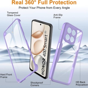 Husa 360° Honor 400 Smart / X7d 4G, SKYDDAR INNOVATION, [Pachet 360°] ColorVerse, set cu sticker, Mov - Img 6