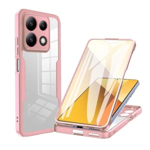 Husa 360° Xiaomi Poco X6 Pro, SKYDDAR INNOVATION, [Pachet 360°] ColorVerse, set cu sticker, Roz