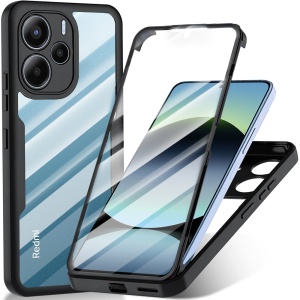 Husa 360° Xiaomi Redmi Note 14 4G (164,84 x 78,15 x 8,16mm), SKYDDAR INNOVATION, [Pachet 360°] ColorVerse, Negru, set cu sticker