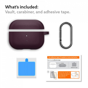 Husa Apple AirPods Pro, Spigen Caseology Vault - Burgundy - Img 4