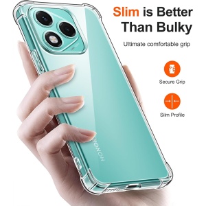 Husa Honor 400 Lite, Slim Silicon, Antisoc, set cu sticker, Shockproof Clear Silicone, Transparenta - Img 3