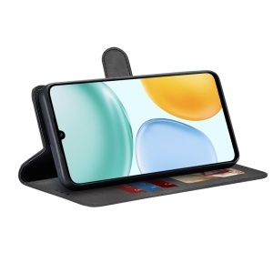 Husa Honor X5c Plus tip carte cu Portofel Interior, Antisoc, set cu sticker, Diary Book, Negru - Img 2