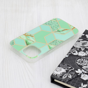Husa iPhone 15 Marble Series, Techsuit - Green Hex - Img 4