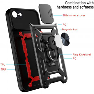 Husa iPhone 7 / 8 / SE 2 cu inel magnetic, Techsuit CamShield - Negru - Img 6