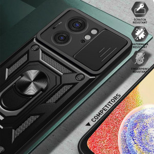 Husa Motorola Edge 40 cu inel magnetic, Techsuit CamShield - Negru - Img 4