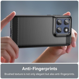 Husa Motorola Edge 60 Fusion din Silicon Premium, Slim, cu textura Fibra Carbon, set cu sticker, Carbon Silicone, Negru - Img 3