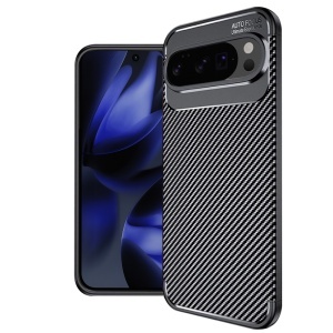 Husa pentru Google Pixel 10 Pro XL, SKYDDAR INNOVATION, CarbonFiber, Antisoc, set cu sticker, Negru