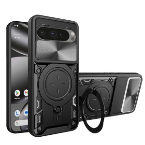 Husa pentru Google Pixel 10 Pro XL, SKYDDAR INNOVATION, SafeCover, Inel Magnetic, Protectie Camera, Negru, set cu sticker