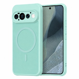 Husa pentru Google Pixel 11 Pro Finisaje Premium, Antisoc, Magsafe, set cu sticker, HaloFrost MagSafe II, Verde menta