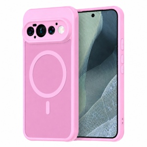 Husa pentru Google Pixel 11 Pro Finisaje Premium, Antisoc, Magsafe, set cu sticker, HaloFrost MagSafe II, Roz