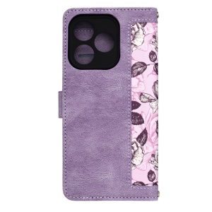 Husa pentru Honor 400 Lite, SKYDDAR INNOVATION, Floral Wallet, din Piele Ecologică cu Design Floral, Protecție 360°, Stand Integrat, Buzunare pentru Carduri, Mov, set cu sticker - Img 4