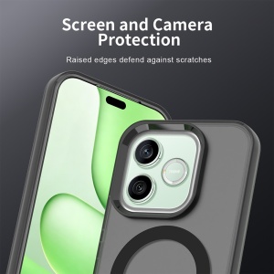 Husa pentru Honor 600 / 600 Pro, MagSafe, Antisoc, Margini ridicate, Mat, set cu sticker, CandyCase, Negru - Img 5