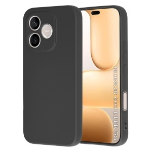 Husa pentru Honor 600 Lite din Silicon Catifelat, Antisoc, set cu sticker, SoftElegance, Negru