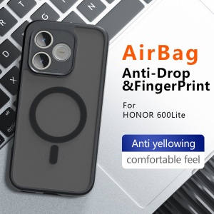Husa pentru Honor 600 Lite MagSafe, Antisoc, Finisaje Premium, PureFrost, set cu sticker, Negru frost - Img 4