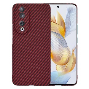 Husa pentru Honor 90, SKYDDAR INNOVATION, textura carbon, Carbonite FiberShell, set cu sticker, Rosu,
