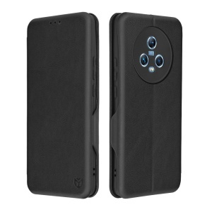 Husa pentru Honor Magic5, SKYDDAR INNOVATION, Safe Wallet tip carte din Piele Ecologica, Suport Carduri, Inchidere Magnetica, Negru, set cu sticker  - Img 1