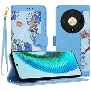 Husa pentru Honor Magic6 Lite, SKYDDAR INNOVATION, Flipcraft din Piele Ecologică, Stand Integrat, Buzunare pentru Carduri, set cu sticker, Bleu