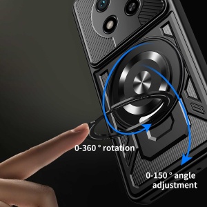 Husa pentru Honor Magic8 Lite, Inel Magnetic, Antisoc, set cu sticker, RuggedCam, Mov - Img 5