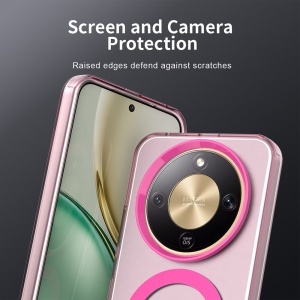Husa pentru Honor Magic8 Lite, MagSafe, Antisoc, set cu sticker, CandyCase, Roz - Img 5
