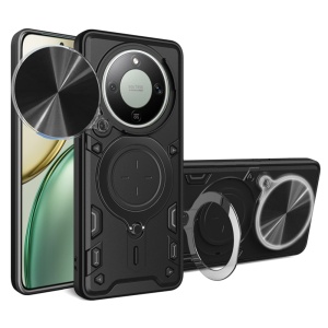 Husa pentru Honor Magic8 Lite, SKYDDAR INNOVATION, CamGuard Pro, Inel Magnetic, Protectie Camera, set cu sticker, Negru