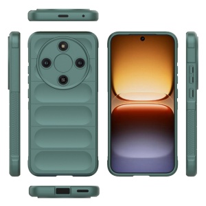 Husa pentru Honor Magic8 Lite, SKYDDAR INNOVATION, Magic Shield, din Silicon Mat, set cu sticker, Verde - Img 5