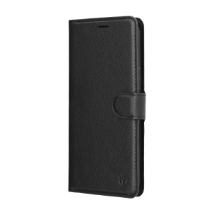 Husa pentru Honor Magic8 Pro, SKYDDAR INNOVATION, Leather Folio tip Carte, cu Portofel Interior, Finisaje Premium, set cu sticker, Negru - Img 4