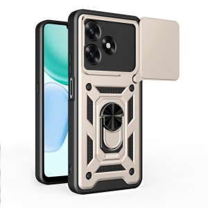 Husa pentru Honor X5c Plus, SKYDDAR INNOVATION, CamShield, Inel magnetic, set cu sticker, Auriu