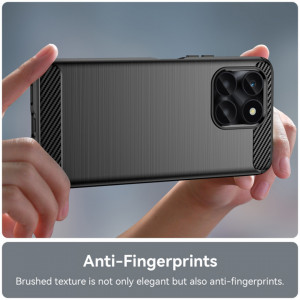 Husa pentru Honor X6a din silicon, Slim, cu textura Fibra Carbon - Negru - Img 5