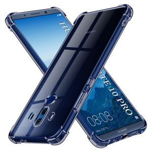 Husa pentru Huawei Mate 10 Pro, SKYDDAR INNOVATION, Shockproof Clear Silicone, Silicon Slim, set cu sticker, Fumuriu