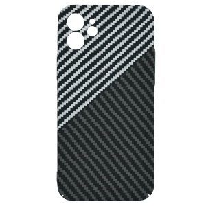 Husa pentru iPhone 12, Finisaj Premium cu Textura de Carbon, Design Elegant, SKDR CarbonFlex - Gri - Img 4