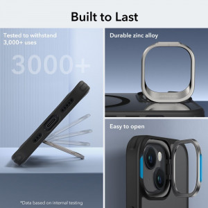 Husa pentru iPhone 15 Plus - ESR Classic Hybrid HaloLock Kickstand - Clear Black - Img 6