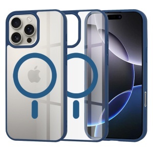 Husa pentru iPhone 16 Pro Max, SKYDDAR INNOVATION, MagSafe Pro din silicon, set cu sticker, Albastru