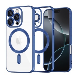 Husa pentru iPhone 16 Pro, SKYDDAR INNOVATION, Luxury Shield Magsafe, Protectie Antisoc, set cu sticker, Albastru