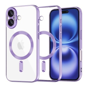 Husa pentru iPhone 16, SKYDDAR INNOVATION, Luxury Shield Magsafe, Protectie Antisoc, set cu sticker, Mov