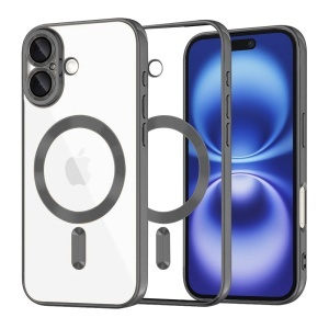 Husa pentru iPhone 16, SKYDDAR INNOVATION, Luxury Shield Magsafe, Protectie Antisoc, set cu sticker, Negru