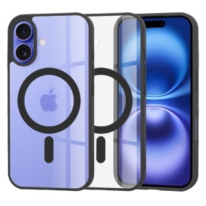 Husa pentru iPhone 16, SKYDDAR INNOVATION, MagSafe Pro din silicon, set cu sticker, Negru