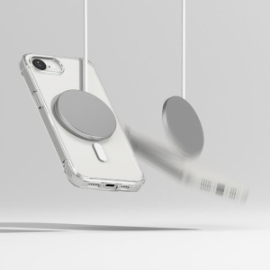 Husa pentru iPhone 16e, SKYDDAR INNOVATION, Shockproof MagSafe, Transparenta, set cu sticker - Img 4
