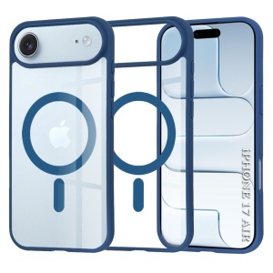 Husa pentru iPhone 17 Air, SKYDDAR INNOVATION, MagSafe Pro din silicon, set cu sticker, Albastru