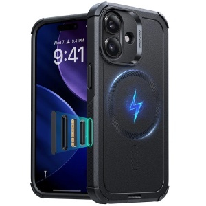 Husa pentru iPhone 17, Magsafe, ESR Cyber Halolock, Negru