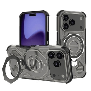 Husa pentru iPhone 17 Pro, Antisoc, SKYDDAR INOVATION, Carbon Shield PRO, Magsafe, set cu sticker, Fumuriu