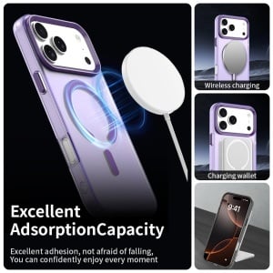 Husa pentru iPhone 17 Pro Max, MagSafe, Antisoc, set cu sticker, CandyCase, Mov - Img 9